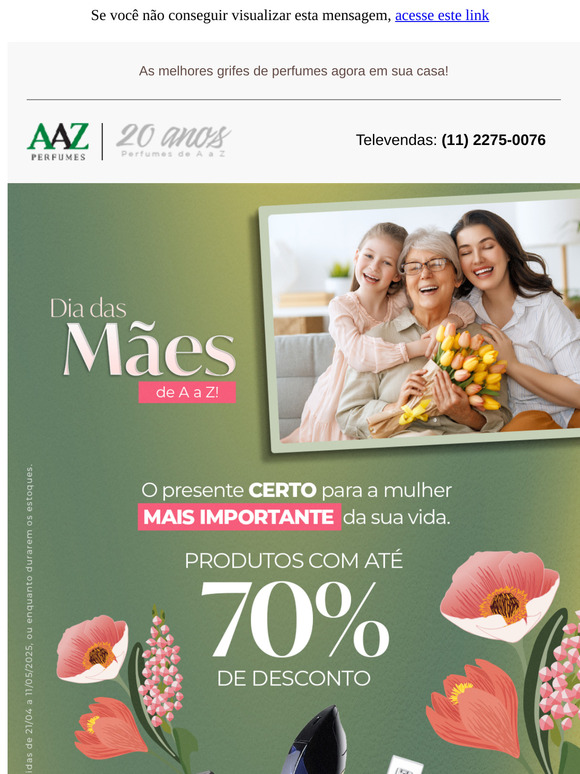 Esse Ano o Dia das Mães Chegou com TUDO! ATÉ 70% em Fragrâncias Femininas, Confira!