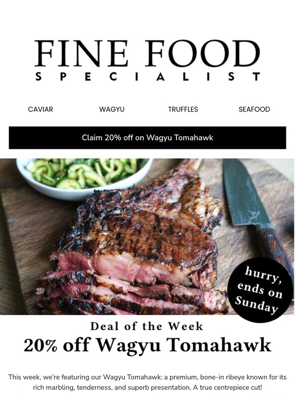 Deal of the Week: 20% off Wagyu Tomahawk