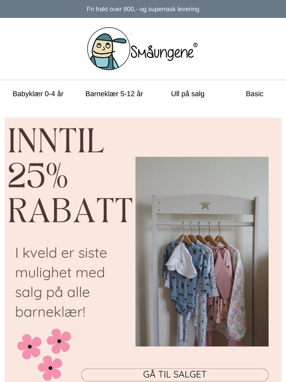 15-25% rabatt på alle barneklær ⭐️