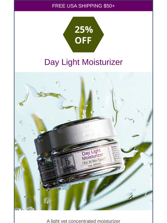 ☀️ Enjoy 25% Off Radiant Skin with Organic Moisturizer