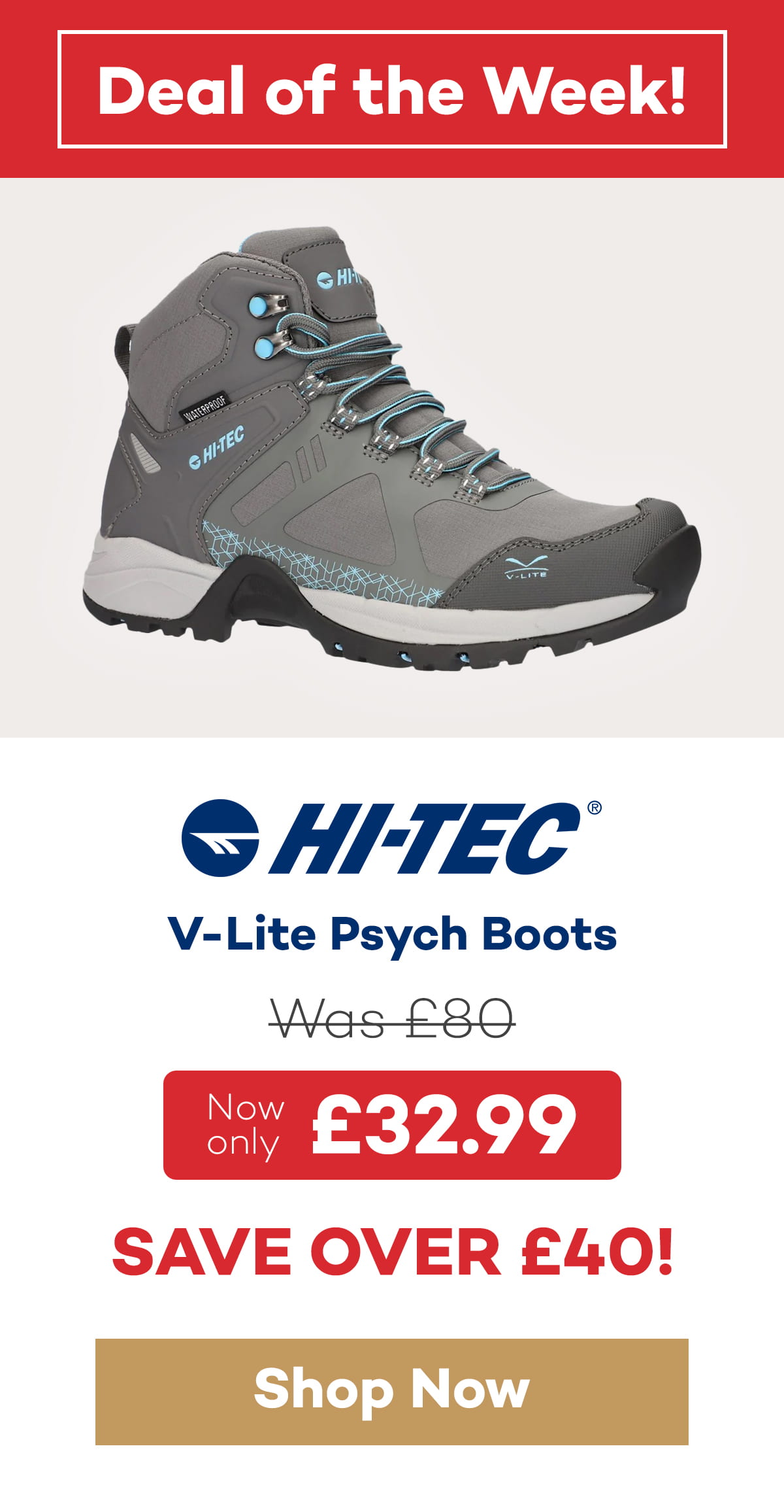 Hi-Tec V-Lite Psych Boots £32.99 £80.00 Save £47.01