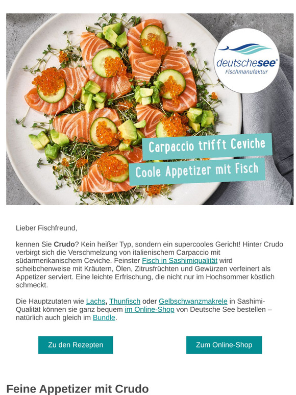 🐟 Crudo – Sashimi-Fisch mediterran serviert