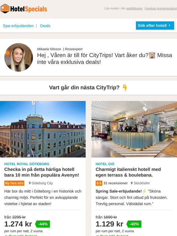 Boka din CityTrip nu och få -47% rabatt! 🚀