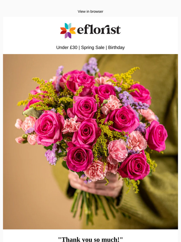 Save up to 50% off Thank You flowers 💛