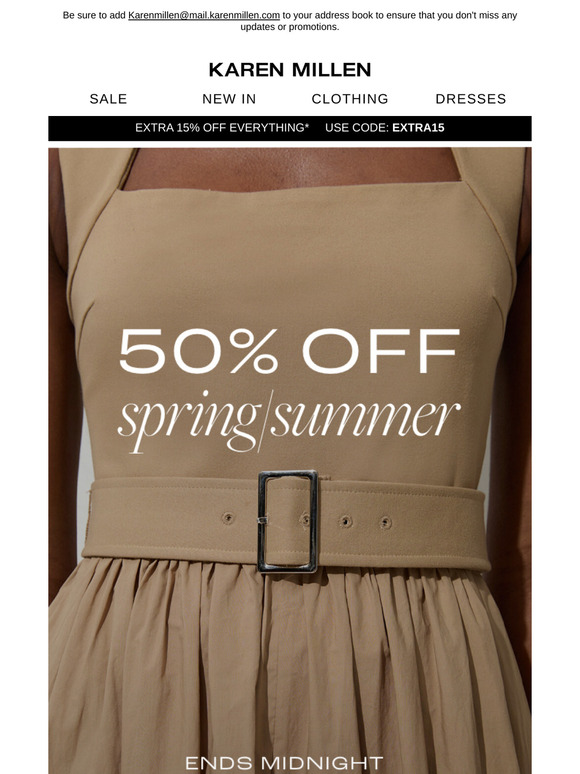 Ends Midnight | 50% off Spring/Summer