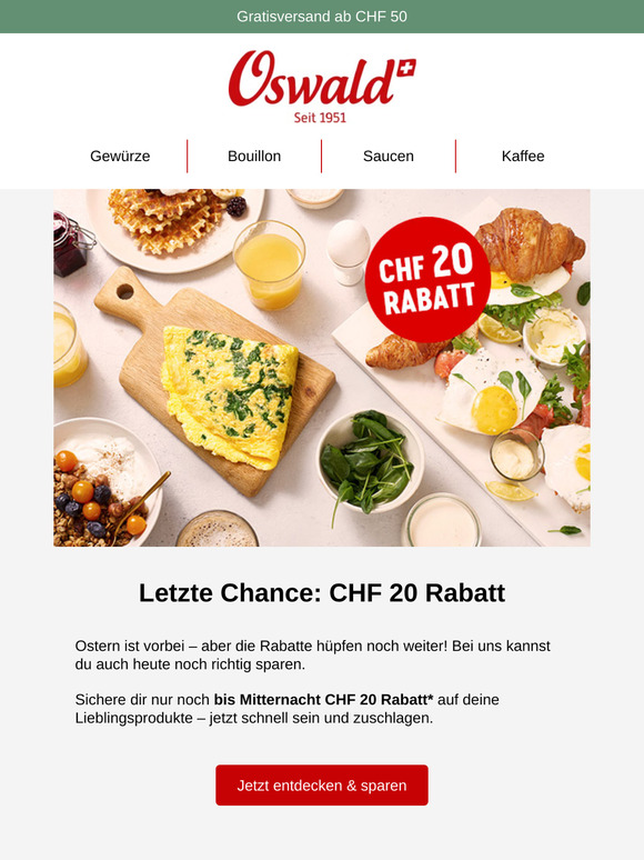 Nur noch heute: CHF 20 Rabatt sichern 😍