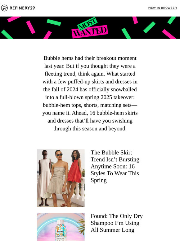 16 bubble-hem skirts for the spring season
