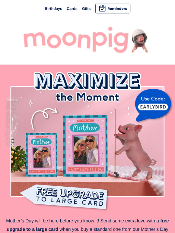 🌸 Early bird offer: upgrade to a large card for FREE 🌸