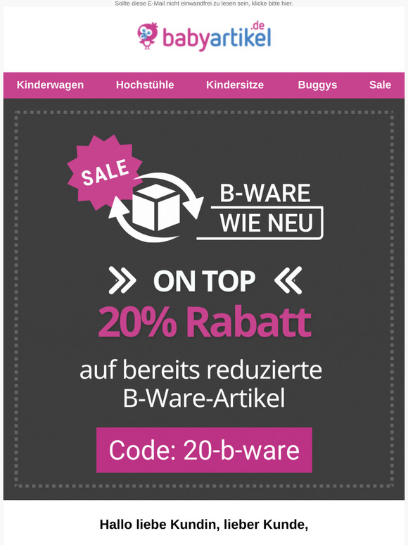 🚨Die B-Ware fliegt raus mit 20% Extra-Rabatt