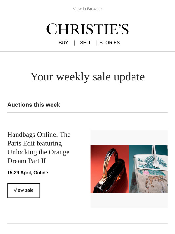 Upcoming auctions, recommended for you