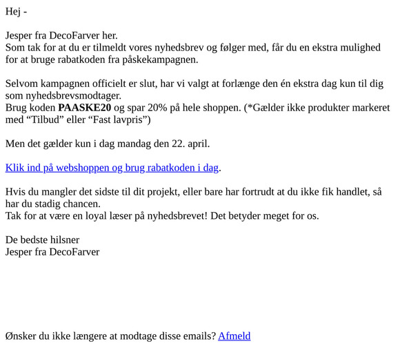 Vi forlænger rabatkoden 🎁