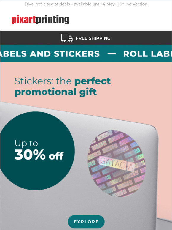 Up to 30% off labels and stickers. It's time to save!