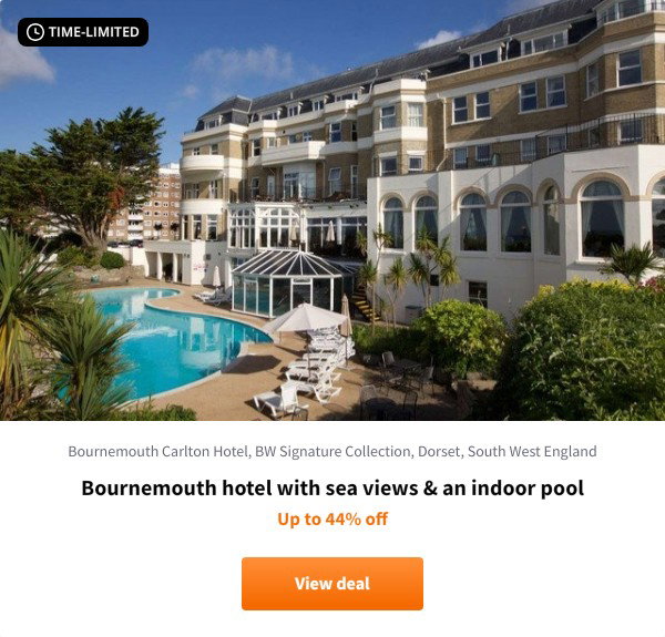 Bournemouth hotel with sea views & an indoor pool