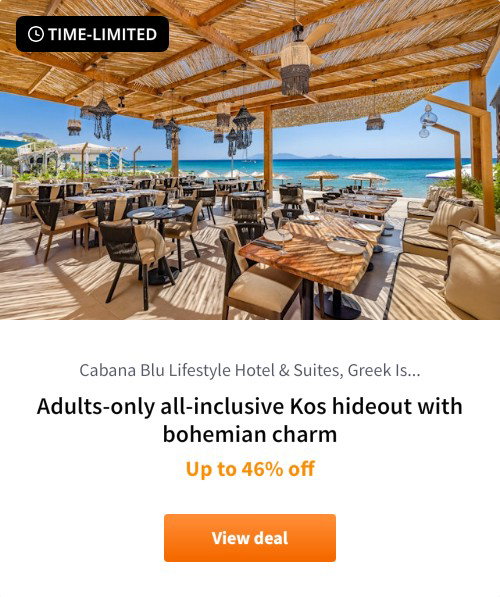 Adults-only all-inclusive Kos hideout with bohemian charm