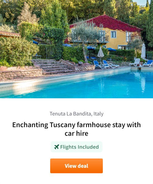 Enchanting Tuscany farmhouse stay with car hire