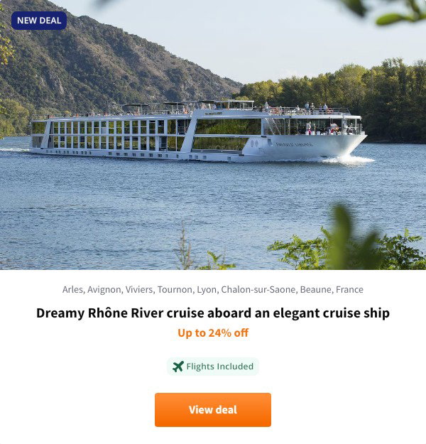 Dreamy Rhône River cruise aboard an elegant cruise ship