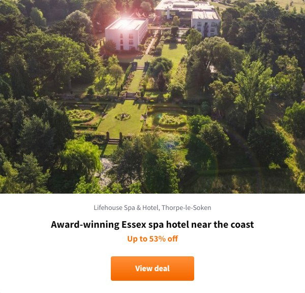 Award-winning Essex spa hotel near the coast