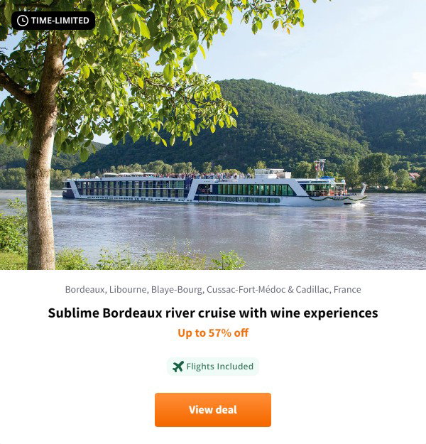 Sublime Bordeaux river cruise with wine experiences