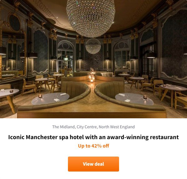 Iconic Manchester spa hotel with an award-winning restaurant