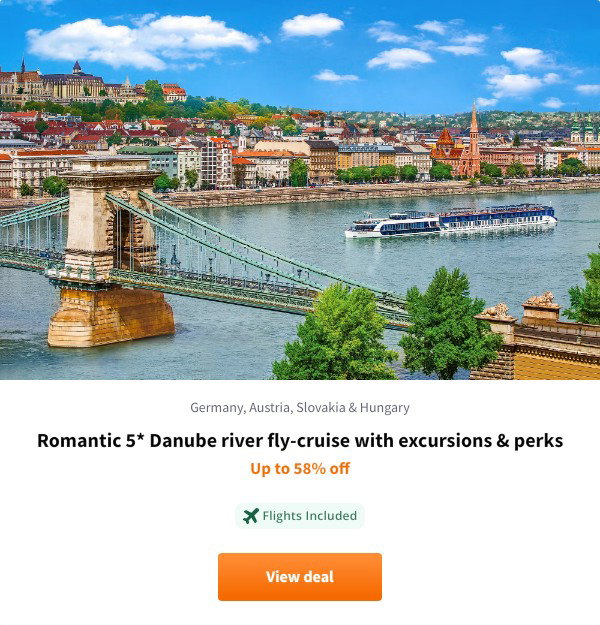 Romantic 5* Danube river fly-cruise with excursions & perks