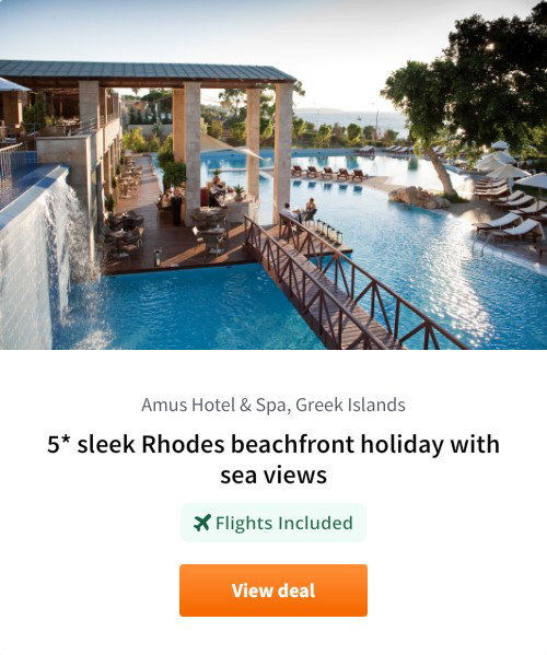 5* sleek Rhodes beachfront holiday with sea views