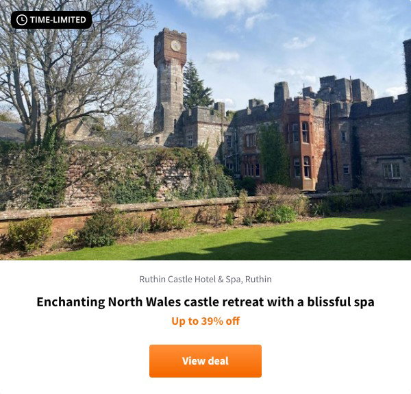Enchanting North Wales castle retreat with a blissful spa