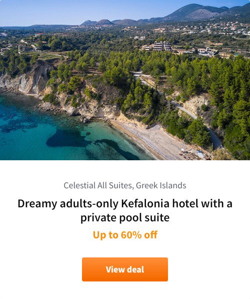 Dreamy adults-only Kefalonia hotel with a private pool suite