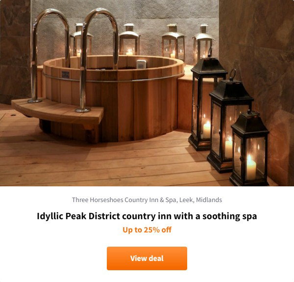 Idyllic Peak District country inn with a soothing spa
