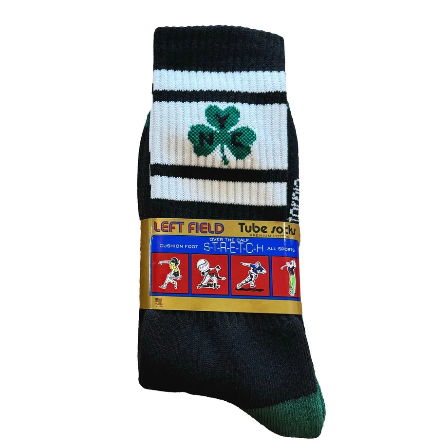 NYC Clover Black and White Striped Bamboo Tube Socks