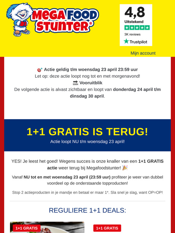 📣 Laatste kans: Actie eindigt morgen om 23:59!