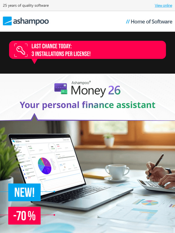 Out Now: 70% discount - Ashampoo Money 26