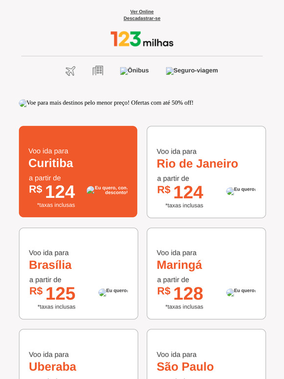 Tarifas reduzidas para destinos imperdíveis!✈️