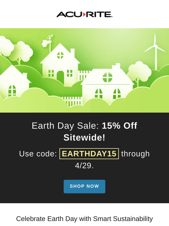 Save 15% Sitewide for Earth Day!