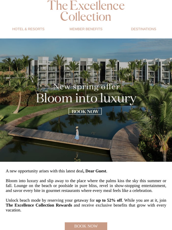 New offer: Up to 52% off your beach escape, Dear Guest