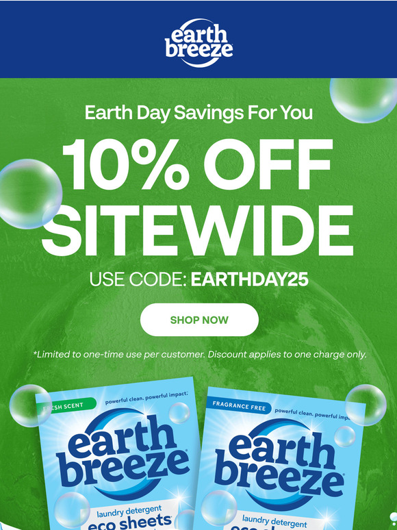 Celebrate Earth Day With 10% OFF 🌎💙