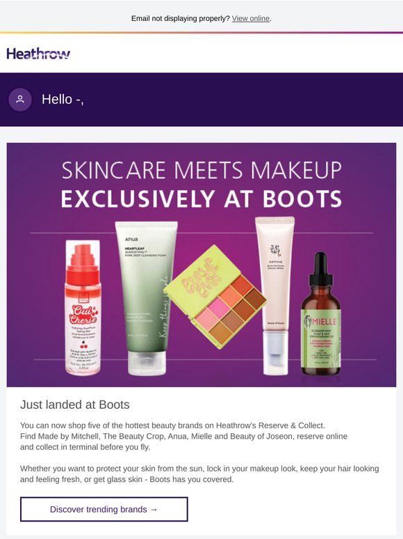 Just landed at Boots