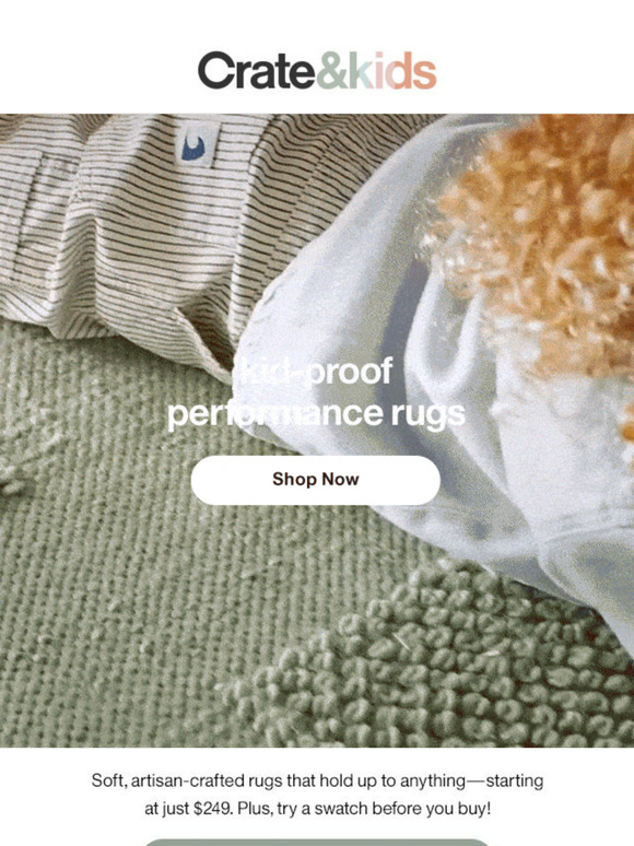 Kid-proof performance rugs, starting at $249 →