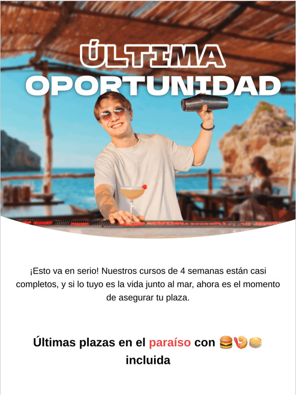 —, ¡última semana para conseguir comida gratis y las últimas plazas disponibles!