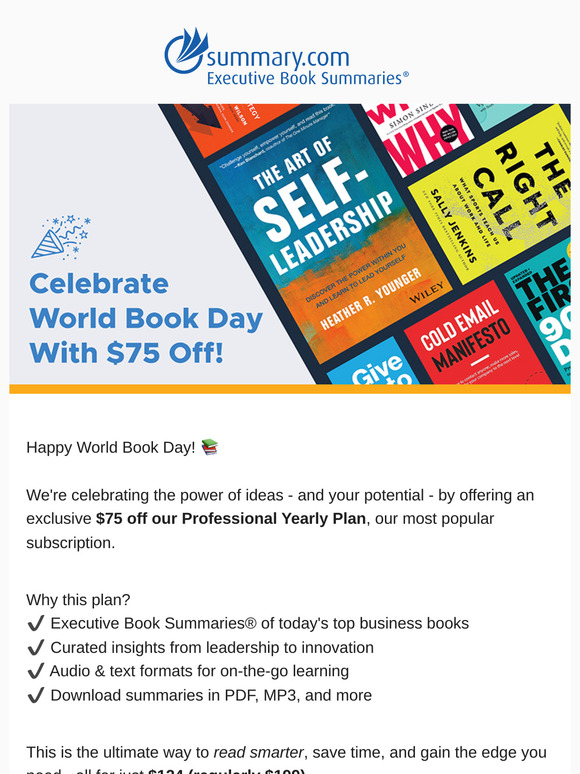 World Book Day Deal: Save $75!