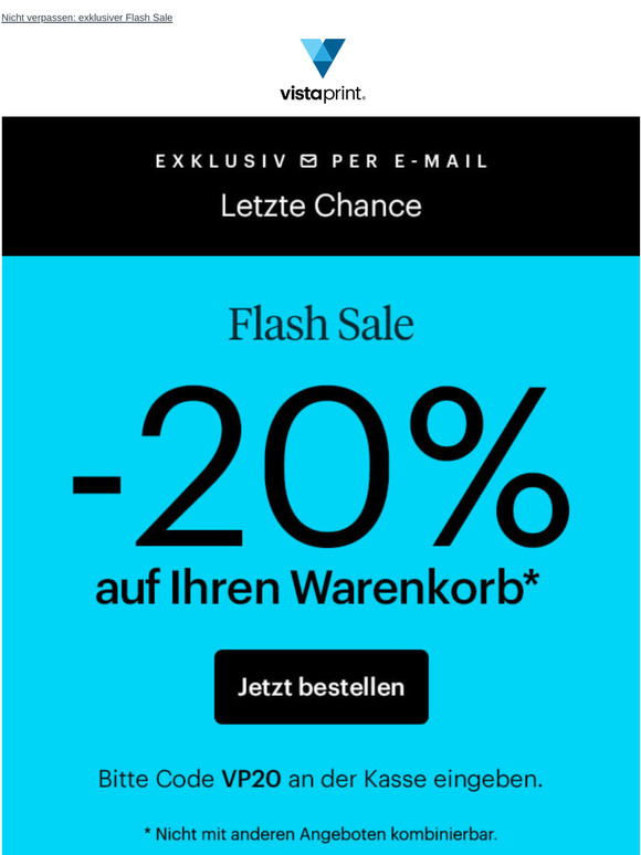 SALE ENDET ⏳ | -20 % auf den gesamten Warenkorb
