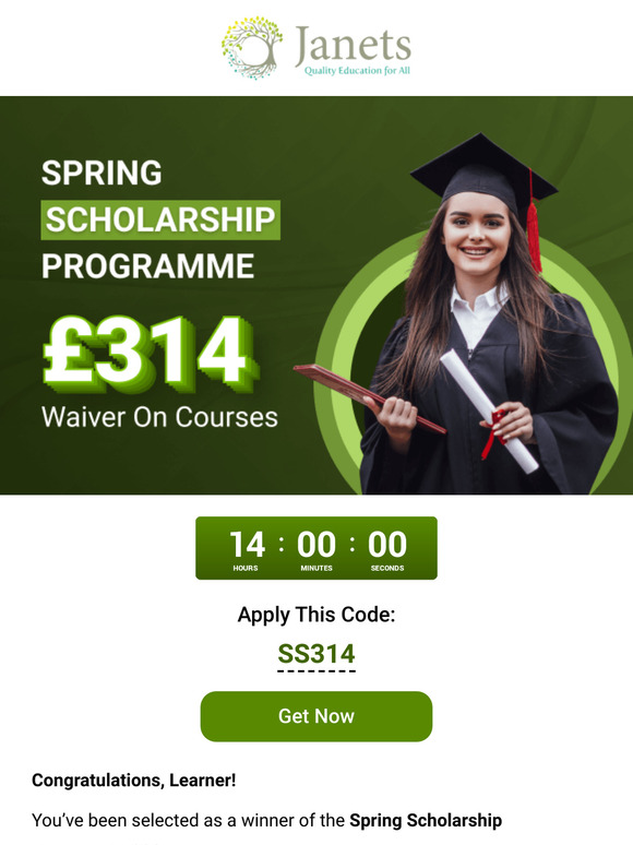 Congratulations, Learner! You’ve Been Selected for Spring Scholarship Programme.