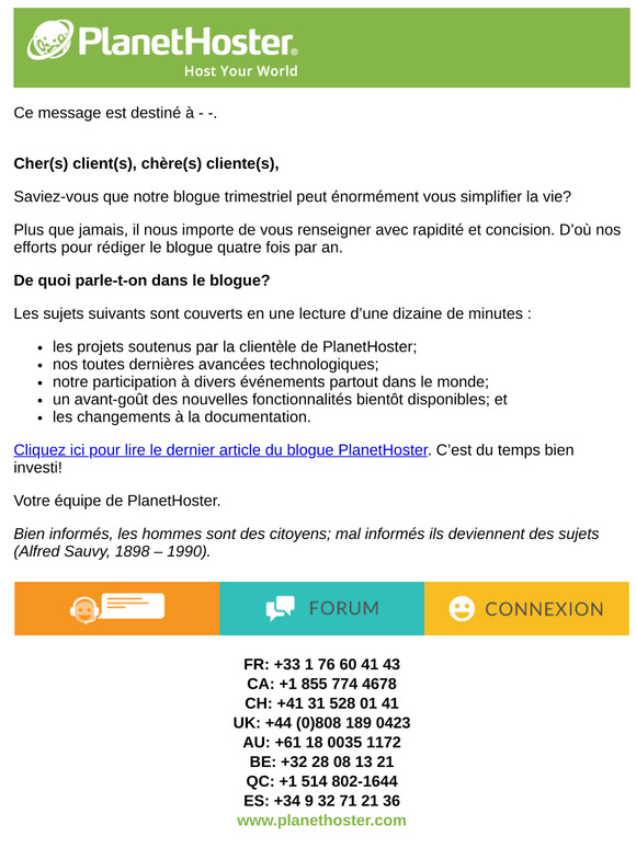 PlanetHoster | Blogue trimestriel Q1 2025