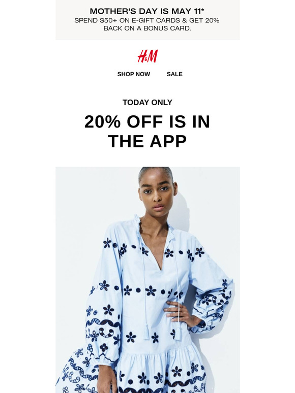 Today only: 20% off app orders