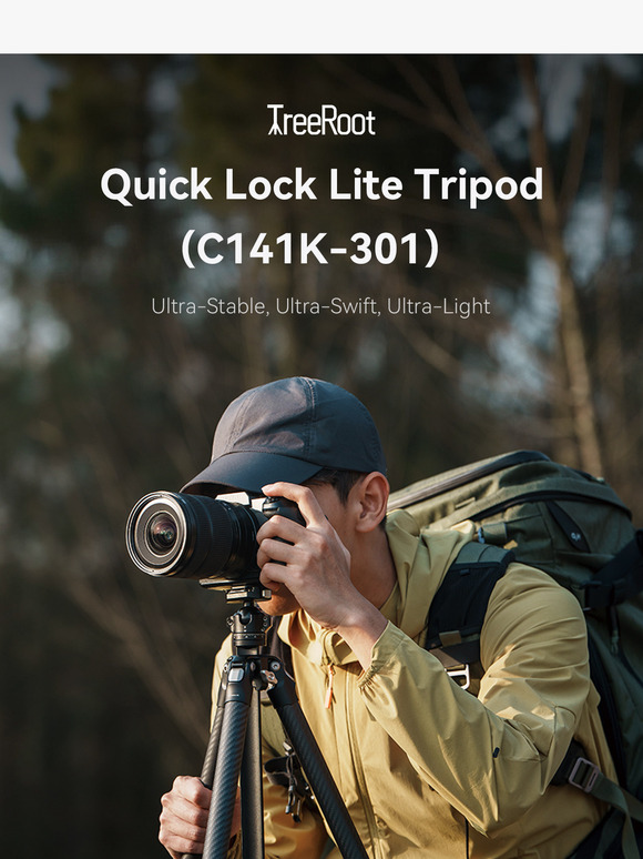 New Arrival: TreeRoot Quick Lock Lite Travel Tripod – Lightweight & Sturdy!
