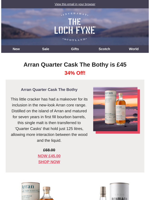 34% off Arran Quarter Cask The Bothy ⛰️