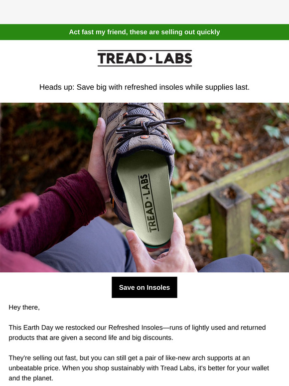 Last Reminder on Recycled Insoles