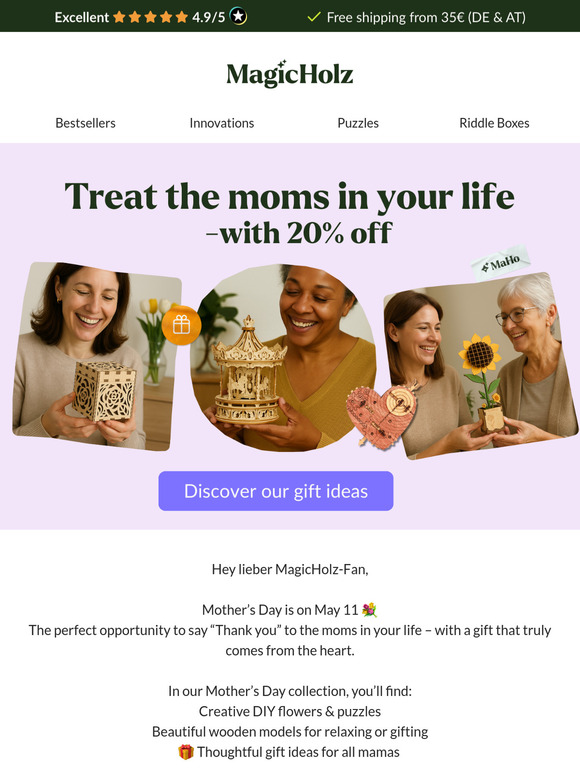 💝 For the moms who give their all – our gift ideas for Mother's Day