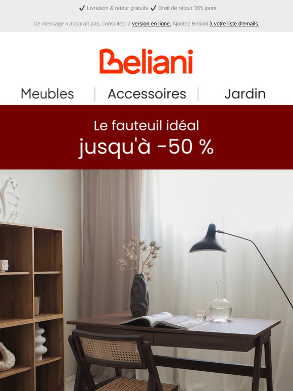 Jusqu'à 50 % de réduction pour un bureau à domicile confortable