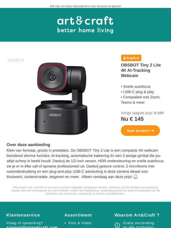 DAGDEAL: OBSBOT Tiny 2 Lite webcam
