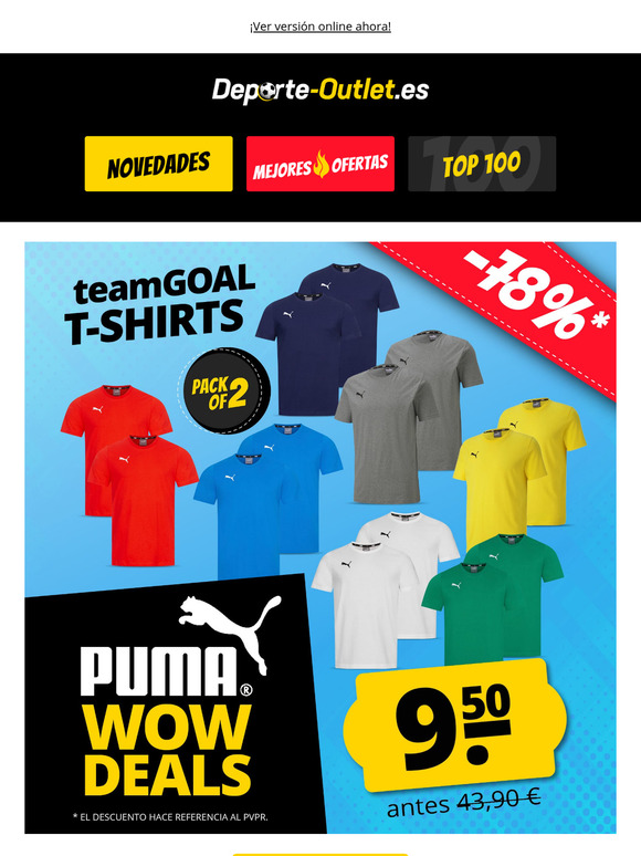 Sólo 9,50 €: Camisetas PUMA teamGOAL en pack de 2 👕👕